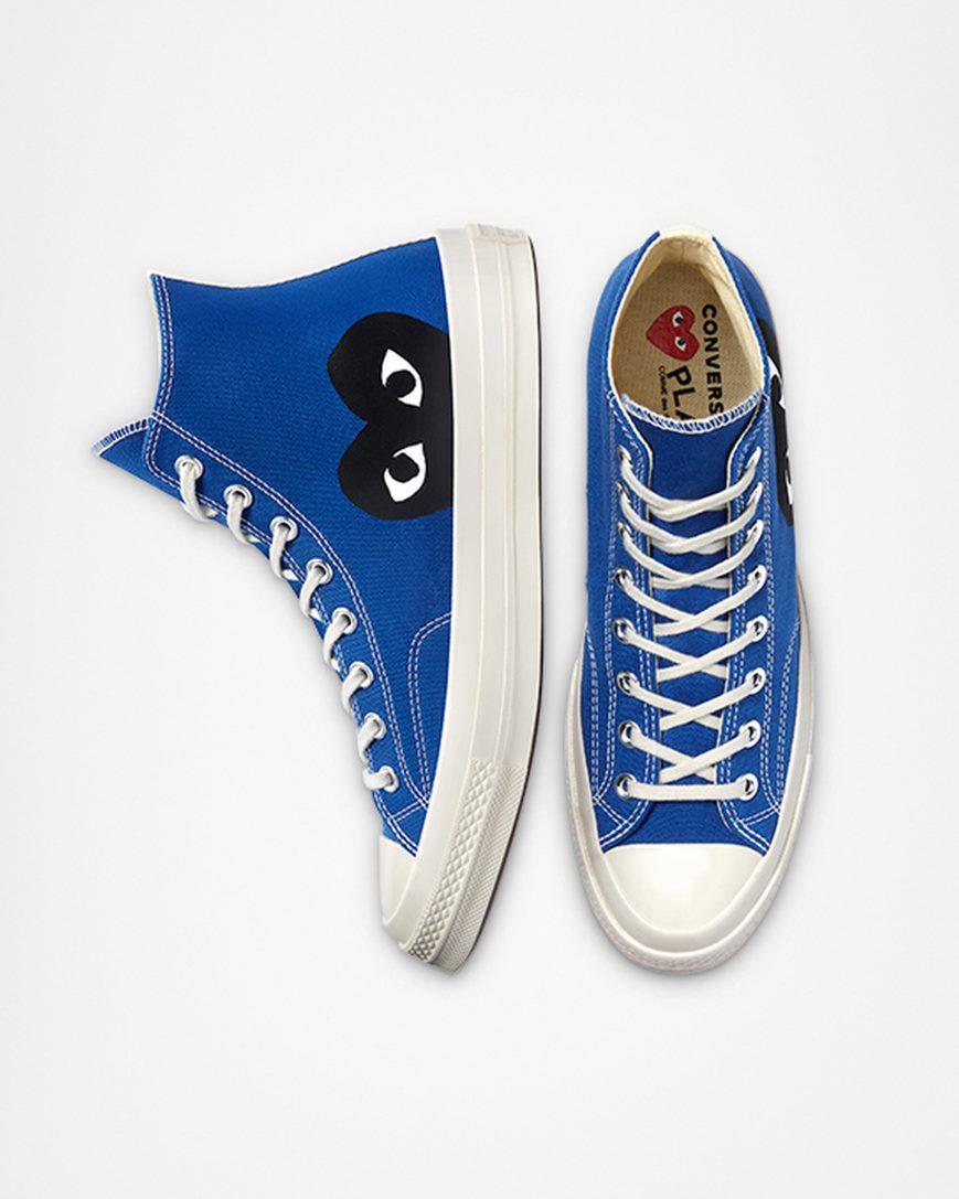 Tenisky Vysoke Converse x Comme des Garçons PLAY Chuck 70 Damske Modre Čierne | SK UXSYZ3